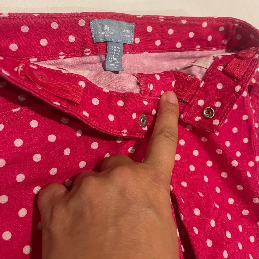 Baby Gap skinny fit pink polka dot pants child size 5
